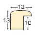 Bilderleiste Ayous Holzwurmbehandlung 13x13mm gestreift Weiss - Profil