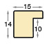 Bilderleiste Ayous flach 15mm breit 14 hoch offenporig Nuss - Profil