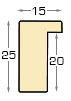 Bilderleiste Ayous flach - 15 mm breit und 25 hoch - creme - Profil