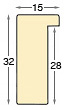 Bilderleiste Ayous roh - Breite 15 mm - Höhe 32 mm - Profil