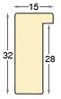 Bilderleiste Lindenholz roh - Breite 15 mm - Höhe 32 mm - Profil