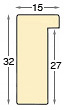 Bilderleiste Ayous flach 15 mm breit 32 hoch - Nussbaum - Profil