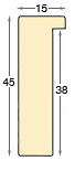 Bilderleiste Ayous roh - Breite 15 mm - Höhe 45 mm - Profil
