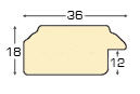 Bilderleiste Ayous Breite 37 mm mit Schlagmetall vergoldet - Profil