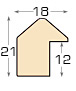 Bilderleiste Ayous 18 mm breit 21 mm hoch - Nebelgrau - Profil