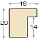 Bilderleiste Ayous flach - 20 mm breit und 20 hoch - creme - Profil