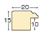 Bilderleiste furniert 20 mm breit 14 hoch - Nuss mit Golsstreifen - Profil