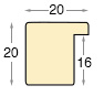 Bilderleiste Raminholz - Breite 20 mm - Höhe 20 mm - Profil