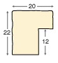 Bilderleiste Ayous 20 mm breit 22 mm hoch - Creme - Profil