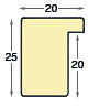 Bilderleiste Ayous flach 20 mm breit 25 hoch - Kirschbaum - Profil