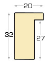 Bilderleiste Ayous flach 20 mm breit 32 hoch - Gold - Profil