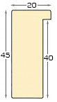 Bilderleiste Ayous 20 mm breit 45 hoch- Zinn - Profil