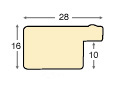 Bilderleiste keilgezinkte Pinie Breite 28 mm - matt perlenfarbig - Profil