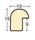 Bilderleiste Ayous 13 mm breit 15 mm hoch - Gold - Profil