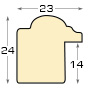 Bilderleiste keilgezinkte Pinie - 23 mm breit - 24 hoch - Antikgold - Profil