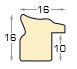 Bilderleiste keilgezinkte Pinie 16 mm breit 16 mm hoch Elfenbein - Profil