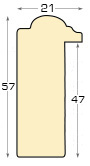 Bilderleiste keilgezinkte Pinie - 21 mm breit - 57 hoch - Antikgold - Profil