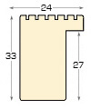 Moulding ayous, width 24mm, height 33 - Gray - Profil