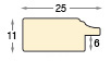 Passepartoutleiste keilgezinkte Pinie 25 mm breit Weiss Silberstreifen - Profil