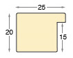 Bilderleiste Raminholz - Breite 25 mm - Höhe 20 mm - Profil