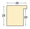 Bilderleiste Ramin roh Breite 25 mm Höhe 25 - Profil