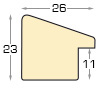 Bilderleiste keilgezinkte Kiefer 26 mm breit 23 mm hoch - Gold - Profil