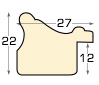Bilderleiste keilgezinkte Pinie 27 mm breit 22 hoch - Silber - Profil