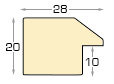 Bilderleiste Ayous 28 mm 20 mm hoch - Schwarz glänzend - Profil