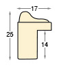 Bilderleiste keilgezinkte Pinie roh m. Ornament H.25mm B.17 Falz 14 - Profil