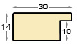 Bilderleiste Ayous flach 30mm breit 14hoch offenporig Schwarz - Profil