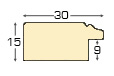 Bilderleiste furniert 30 mm breit 15 hoch - Nuss mit Golsstreifen - Profil