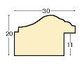 Bilderleiste Ayous Breite 30 mm Gold mit grünem Streifen - Profil