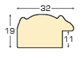 Bilderleiste Ayous roh Breite 32 mm - Höhe 19 mm - Profil