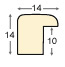 Bilderleiste keilgezinkte Pinie 14 mm breit - Schwarz matt - Profil