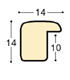 Bilderleiste Lindenholz  14 mm breit 14 mm hoch - Gelb - Profil