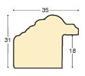 Bilderleiste Ayous 35 breit 31 mm hoch - Gold mit rotem Zopfmotiv - Profil