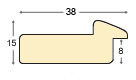 Bilderleiste keilgezinkte Tanne 38 mm creme braun gesprengelt - Profil