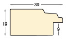 Bilderleiste Ayous 39 mm breit-19hoch creme grüner Streifen - Profil