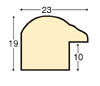 Bilderleiste Ayous 23 mm breit 19 mm hoch - Nuss mit Godlrand - Profil