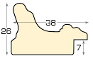 Moulding finger-jointed pine, width 38mm, height 26 - Silver - Profil