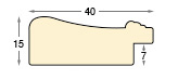 Passepartoutleiste Schicht-Pinie Breite 40 mm mit Silberverzierung - Profil