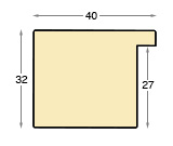 Bilderleiste Ayous flach 40 mm breit 32 hoch - Silber glänz. - Profil