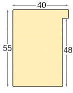 Bilderleiste Ayous roh - Breite 40 mm - Höhe 55 mm - Profil