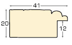 Bilderleiste Tanne 41 mm breit 20 hoch - rustikal schwarz - Profil