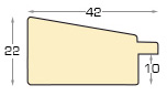 Bilderleiste keilgezinkte Pinie 42 mm breit 22 hoch Kirsche Gold - Profil