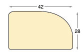 Keilrahmenleiste Ayous Breite 42 mm Stärke 28 mm - Profil