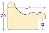 Bilderleiste keilgezinkte Pinie 42 mm breit 30 hoch - Gold - Profil