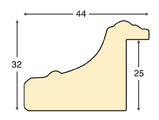 Bilderleiste Ayous 44 mm breit 32 mm hoch - Gold grüne Rille - Profil