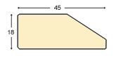 Keilrahmenleiste Ayous Breite 45 mm Höhe 18 mm - Profil