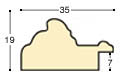 Bilderleiste Ayous Breite 35 mm Antiknuss mit Godlinie - Profil
